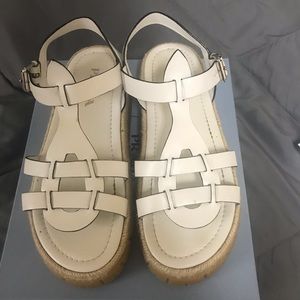 PRADA PLATFORM SANDAL IN WHITE